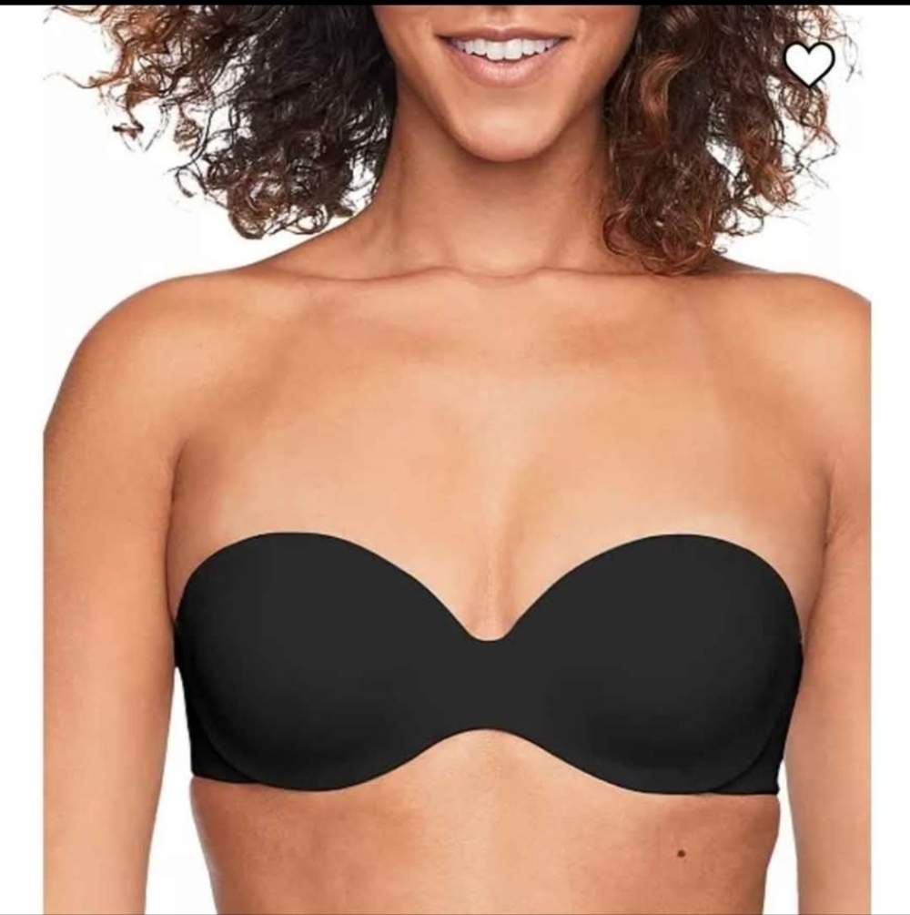 NWT Warner's Black Covertible Strapless Bra ~36C